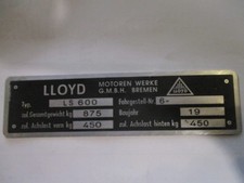 Nameplate Lloyd LS 600 ID-Plate S36
