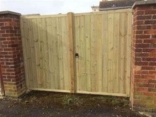 Wooden garden driveway gates
