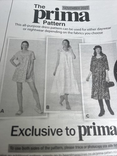 Prima sewing pattern - prima,