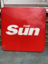 Sun Newspaper Plastic Advertising  Sign 49 Cm Square Man Shed Christmas present