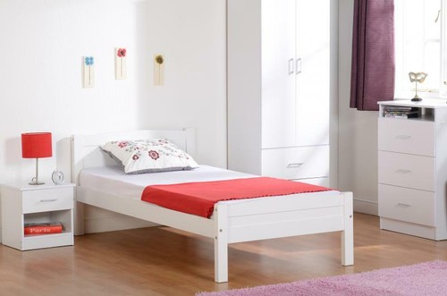 White finish 3ft single bed - 3ft,