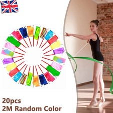 20Pcs 2M Gym Dance Ribbon Rhythmic Art Gymnastic Streamer Baton Twirling Rod