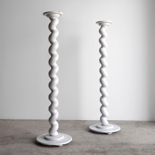 Pair antique white painted - white,