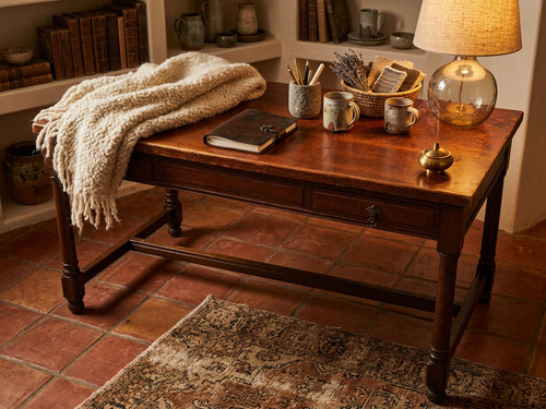 Antique oak based writing - antique,