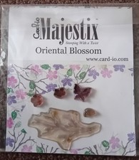 Card-io Majestix Oriental Blossom Clear Rubber Stamp Set (5 Piece), Butterfly 