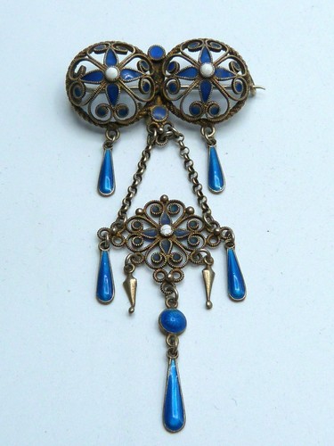 Art nouveau brooch silver - nouveau,