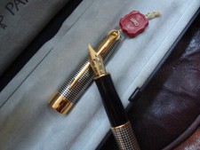 Parker Cisele Sonnet Fountain Pen - Solid Silver - 18k Nib - Carry Case - Cased