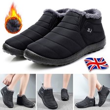 Mens Snow Ankle Winter Warm Boots Shoes Women Faux Fur Lined Waterproof Non-slip