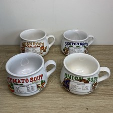 4 x Vintage Recipe Soup Mugs -
