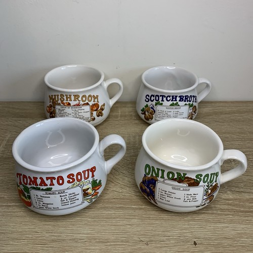 Vintage recipe soup mugs - vintage,