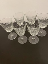 Set of 6 Crystal Cut Sherry Glasses Vintage Glassware