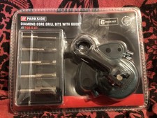 Parkside Diamond Core Drill Bits With Guide 6 Pieces 4/6/8/10/12mm Tile & Stone