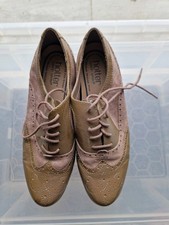 Hotter  Truffle Brogue Suede Ladies Shoes, Size 4.5. Good Condition. No Box.
