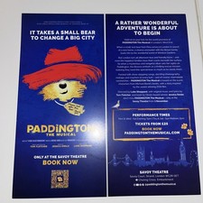 PADDINGTON The Musical Savoy Theatre FLYER