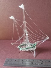 Vintage Intricate Glass Ship Collectable Figurine 1940/1950
