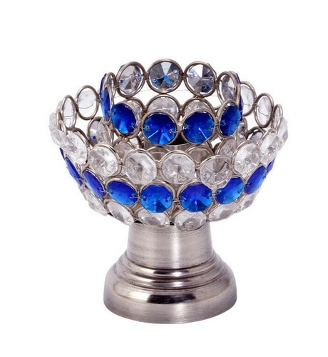 Silver blue crystal - silver,