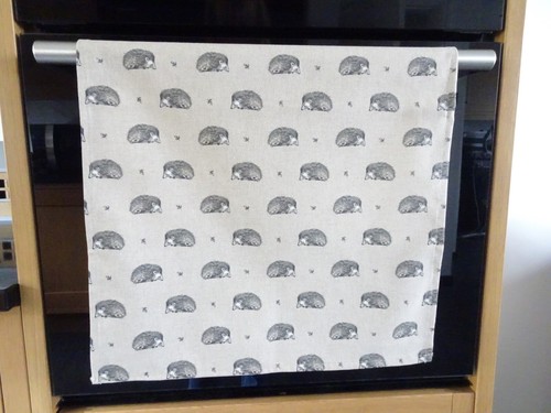 Hedgehog tea towel handmade - hedgehog,