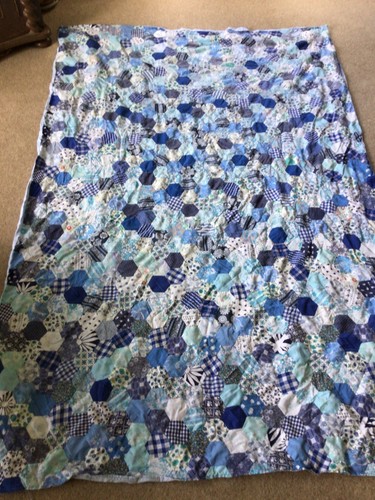Hand stitched vintage - , hexagon