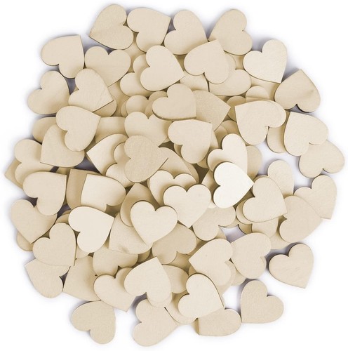 100pcs wooden hearts - wooden, for