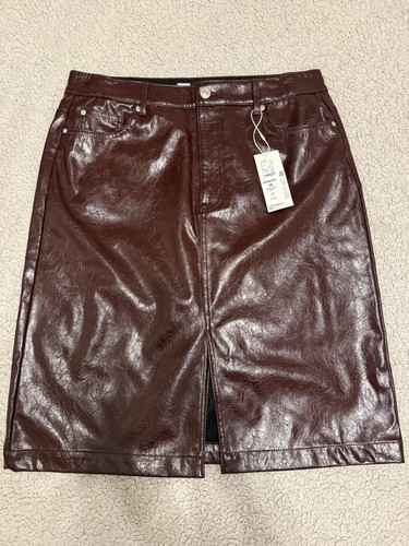 Women faux leather skirt - faux,