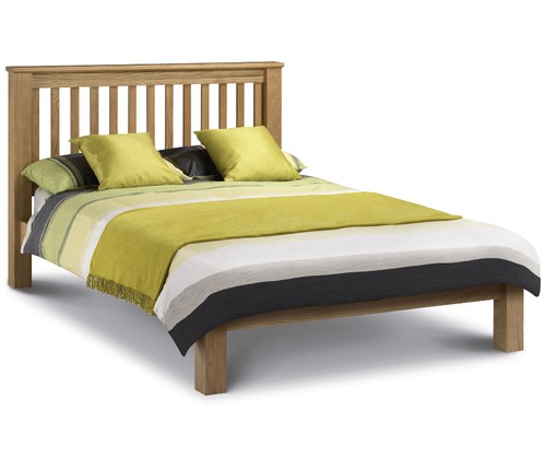 Oak wooden bed - wooden, bed,
