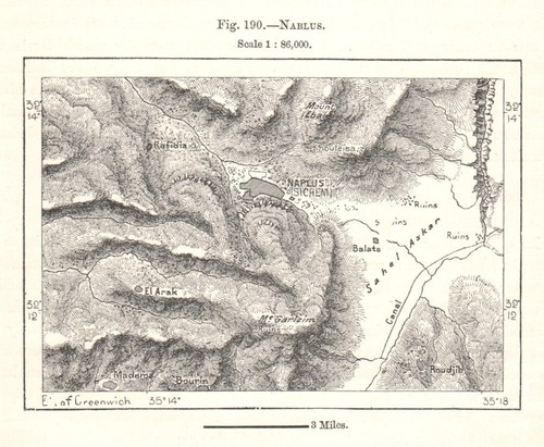 Nablus palestine sketch map - sketch,