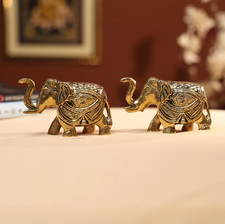 Vintage Brass Elephant Pair