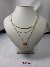 H&M Divided Rose Gold Layered Chain Pendant Necklace Costume Jewellery FEB566