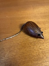 1960s Vintage WOODEN MOUSE ORNAMENT