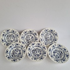6J&G Meakin Classic White Nordic Soup Cereal Bowl 15cm Bowls England Blue Onion 