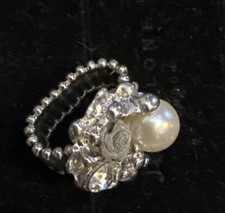 Pearl and diamante faux - and,