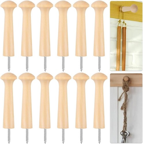 12pcs wooden shaker peg - wooden, hooks
