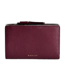 RADLEY Purse Merlot Red Leather Medium Coin Card Wallet - Fountain Mews RRP £79