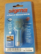 Sigma Tile Marble Diamond Drill Bit 8mm Thread M14 Dry Wet