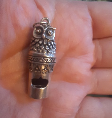 Silver owl working whistle - owl,