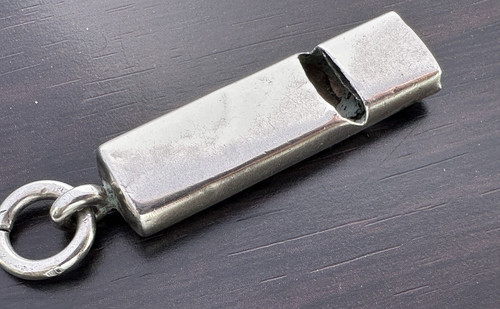 Antique solid silver whistle - solid,