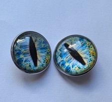 Blue glass cabachon eyes with