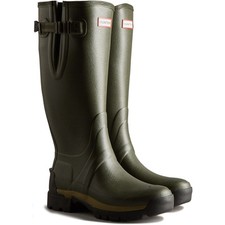 Hunter Balmoral Adjustable Rubber Dark Olive Wellington Boots New