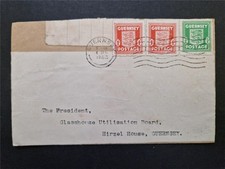 Guernsey 1942 1/2d & 1dx2, WW2 German Occupation Cover #C67254