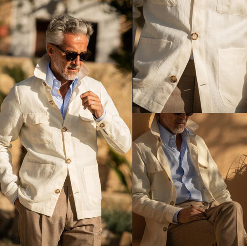 Linen men safari jacket - men,