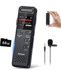 Ponovo Voice Recorder 100H Continuous Recording, 96GB Digital Voice Activated