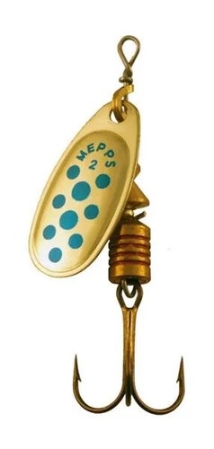 Mepps gold blue dot - mepps, spinner