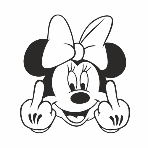 Funny minnie rude mouse - minnie, car