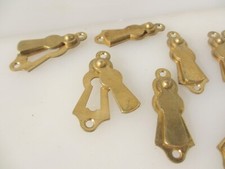 Vintage Brass Keyhole Cover Escutcheon Plate Old - £8each
