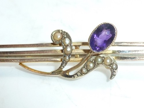 Victorian 9ct gold amethyst - 9ct,