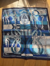 Authentic Hermes Paris man silk pocket square scarf - 41.cm x 41.cm 