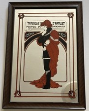 Vintage 1970s Mucha Mirror Art