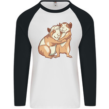 Guinea Pigs Hugging Mens L/S Baseball T-Shirt