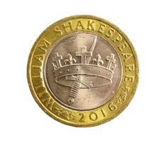  £2 Coin William Shakespeare Sword and Crown