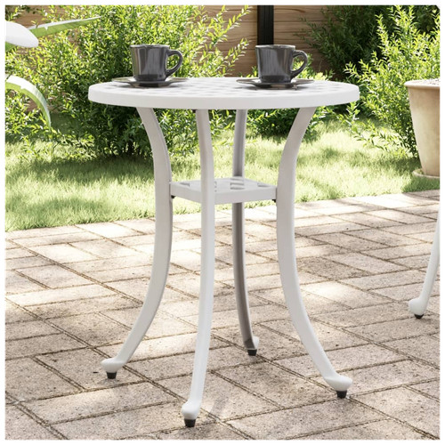 Garden table white ø48x53cm - garden,